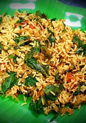 A picture of Drumstick Leaves Rice.