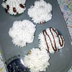 Whipped cream vanilla cup cakes A picture of Whipped cream vanilla cup cakes.