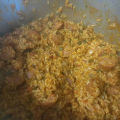 A picture of Sausage jambalaya.