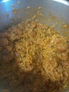 A picture of Sausage jambalaya.