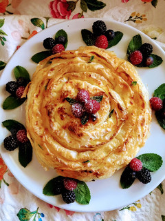 Una foto de Banitsa (tarta de queso Bulgaria)