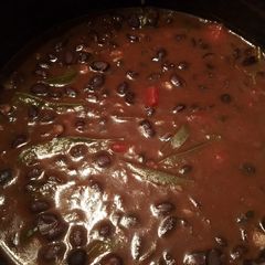 A picture of Black bean & peppers soup 🥣!.