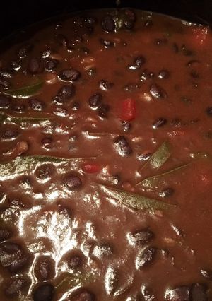 A picture of Black bean & peppers soup 🥣!.