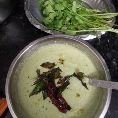 A picture of Coconut coriander leaves chutney.