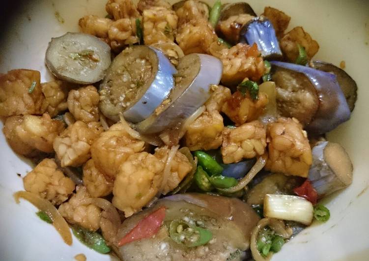 Resep Tempe Terong saus tiram yang nikmat