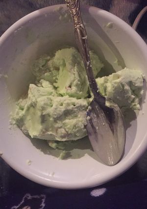 A picture of Home Made Pistachio Ice Cream.