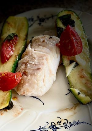 Une photo de Cabillaud courgettes
