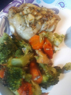 A picture of Roasted Chicken with Veggies.