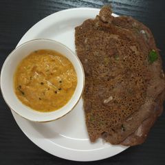 A picture of Ragi (Finger millet) Dosa - A Nutritious and Flavorful South Indian Delight.