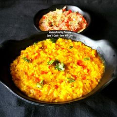 A picture of Masala Khichdi - Ultimate Indian Soul & comfort food - One Pot Healthy Meal In Pressure Cooker.