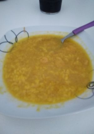 Una foto de Arroz con gambas