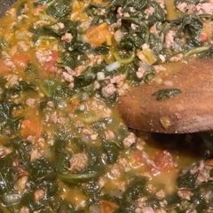 A picture of Turkish Spinach Stew.