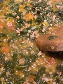 A picture of Turkish Spinach Stew.