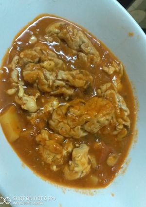 A picture of Goat brain curry#mystaplefood#4wkschallenge.