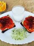 Chapata con queso, tomate y jamón curado crujiente - muy fácil