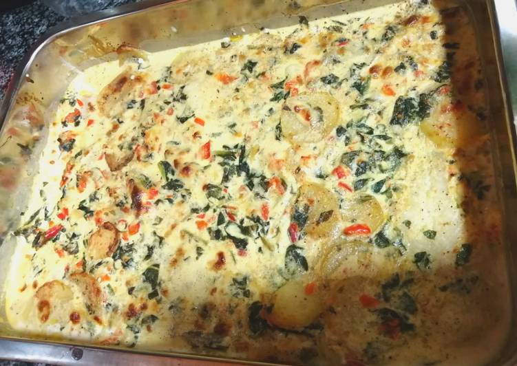 Merluza al horno con verduras