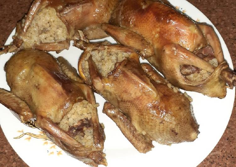 حمام بحشو أرز بالخلطه
