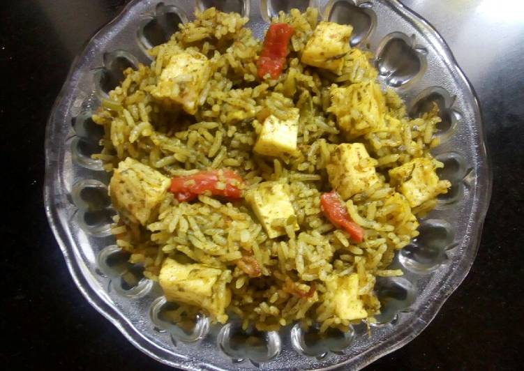 Recipe of Perfect Hariyali paneer pulao