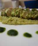 Cilantro lime chicken with spiced lentil puree