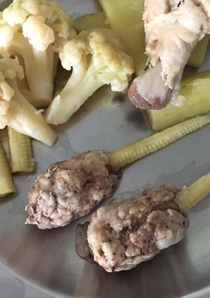 รูปของ หมูสับพันข้าวโพดอ่อน (อาหารเด็ก/ก่อนขวบไม่ปรุง)