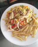 Arroz mixto con papas a la francesa