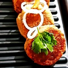 A picture of Dahi ka kabab/Kabab with Hungcurd.
