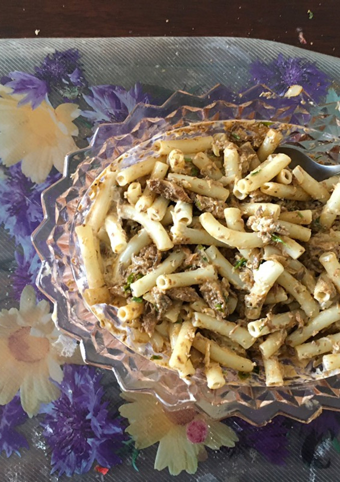 Una foto de Macarrones con sardina