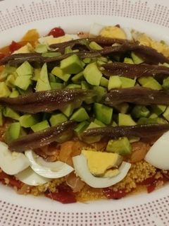 Una foto de Ensalada de cuscús y pimientos del piquillo