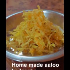 A picture of Homemade aloo ke lacche.