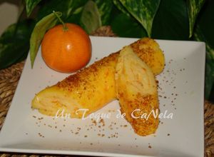 Una foto de Enrollado de flan de mandarina