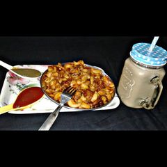 A picture of Pasta with Chocolate Shake.