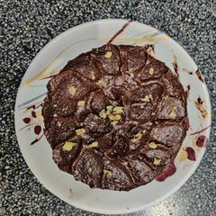 A picture of Eggless chocolate cake.