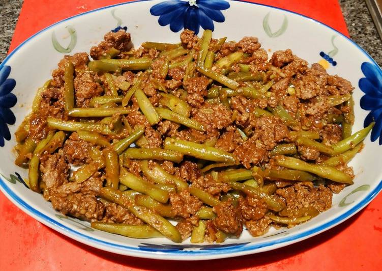 Beef, Pork & French Beans 😍🐂🐖🥗🌶