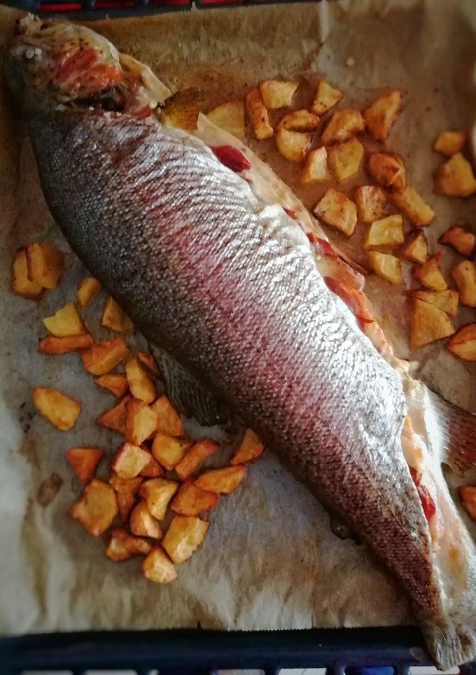 Una foto de Trucha rellena de jamón y queso
