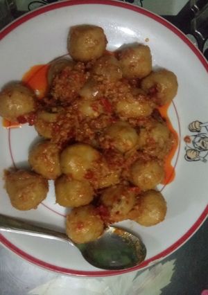 Foto resep Baso bumbu merah pedas sederhana