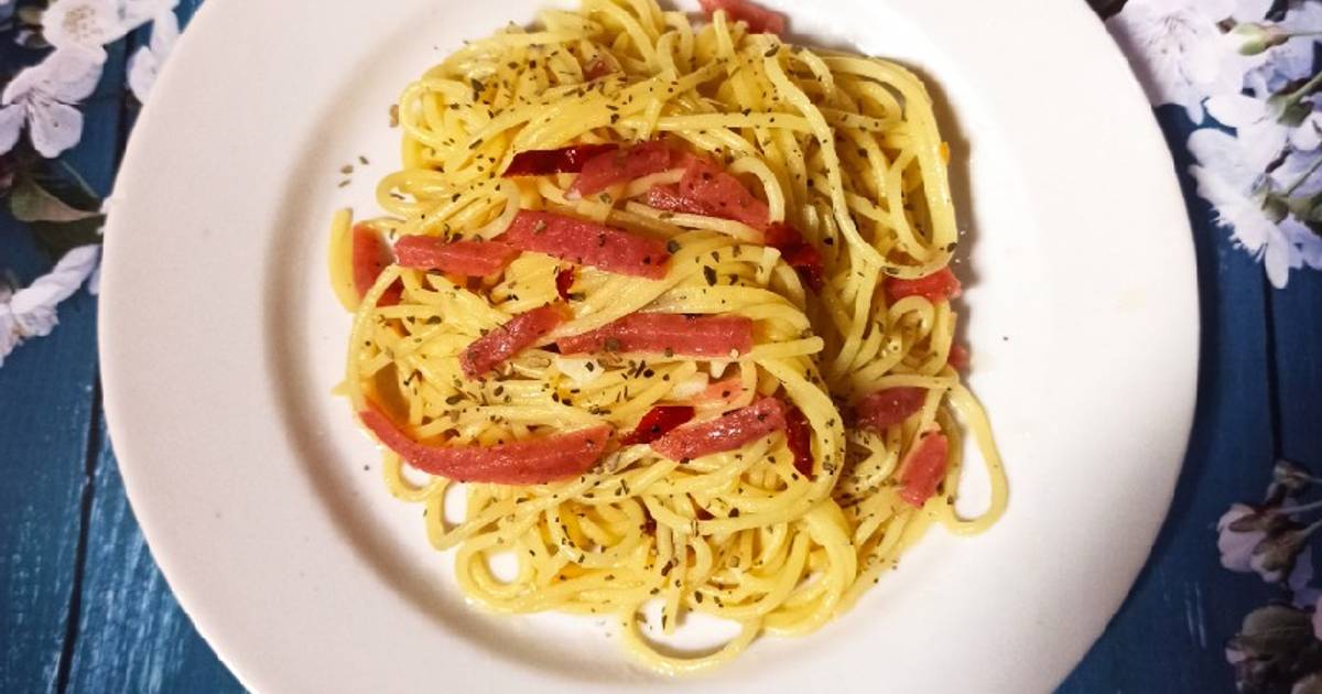640 resep spaghetti aglio olio daging enak dan mudah Cookpad
