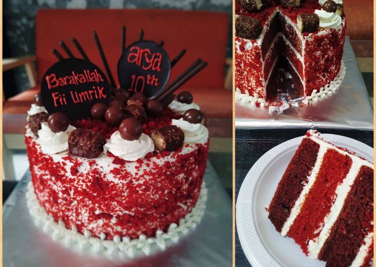 Cara Gampang Menyiapkan Red Velvet Birthday Cake Anti Gagal