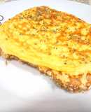 Tortilla de mascarpone sobre pa amb tomàquet