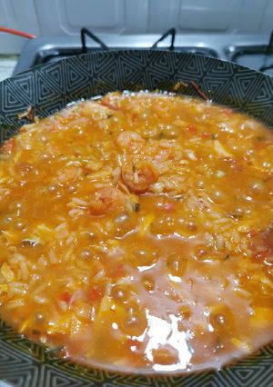 Una foto de Arroz caldoso de camarones
