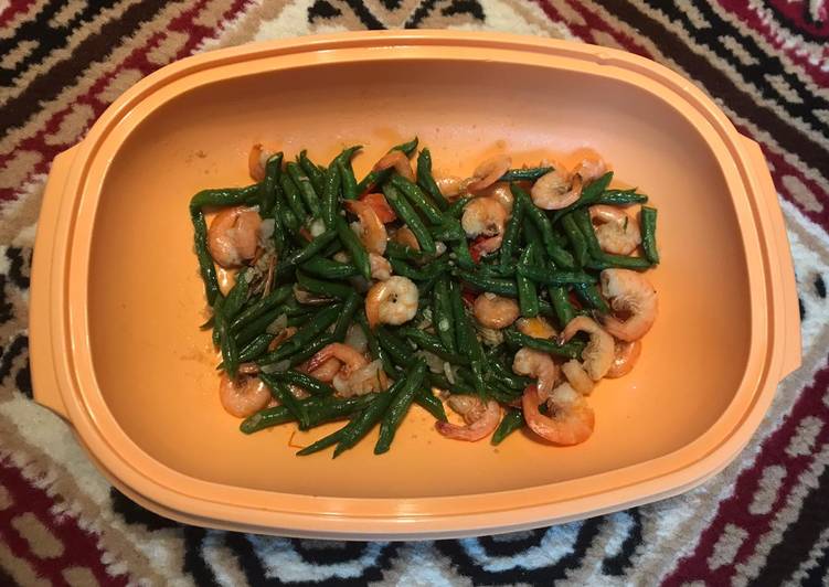 Kacang panjang tumis udang