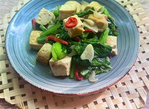 Foto resep Tumis Tahu Sawi hijau (17)