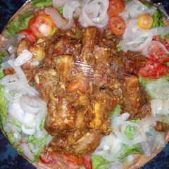 A picture of Fried Garnished Chicken.