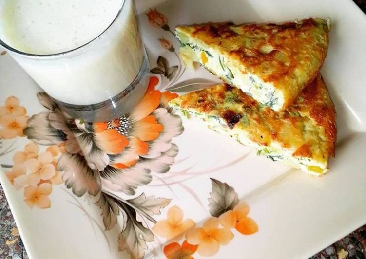 Simple Way to Make Potato omelette with banana &amp;peanut smoothie 😘 in 18 Minutes for Family