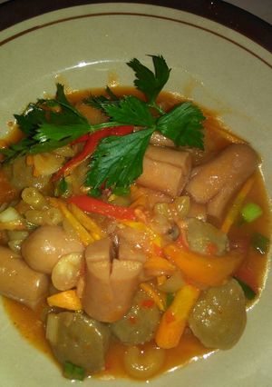 Foto resep Bakso sosis makaroni asam manis pedas