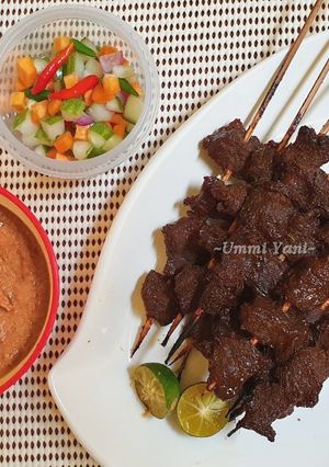 Foto resep Sate empuk bumbu kacang acar timun