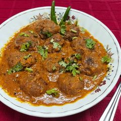 A picture of Raw Banana Kofta Curry.