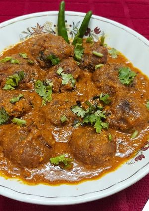 A picture of Raw Banana Kofta Curry.