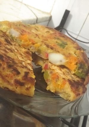 Una foto de Tortilla de verduras vegana