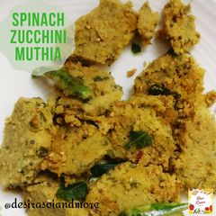 Spinach Zucchini Muthia A picture of Spinach Zucchini Muthia.