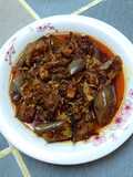 Terung sambal kering dengan ikan masin